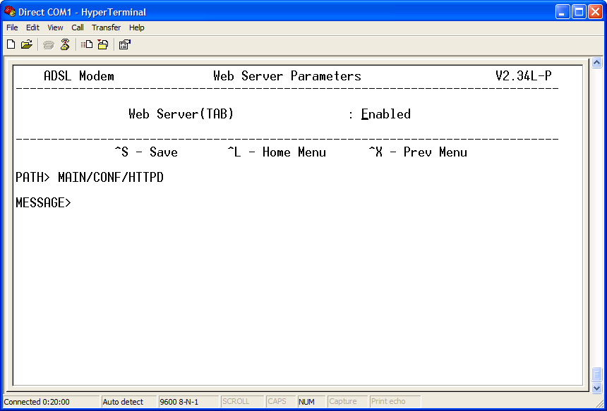 Web server settings