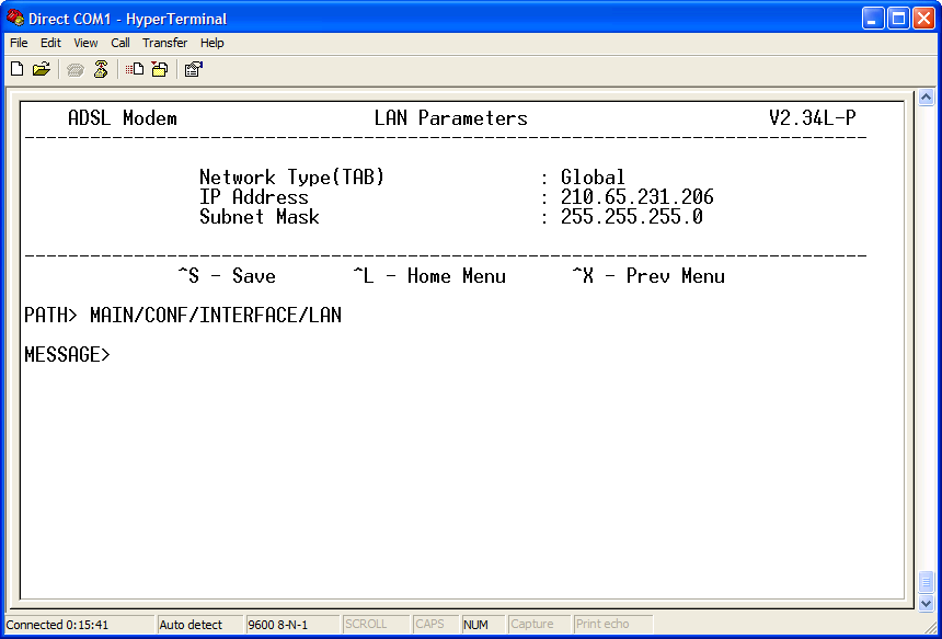 ADSLME1 lan settings